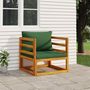 Voir la diapositive 1 : VIDAXL Chaise de jardin avec coussins verts bois massif d'acacia