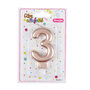 Voir la diapositive 2 : Paris Prix Bougie d'Anniversaire  Chiffre 3  7cm Rose Gold
