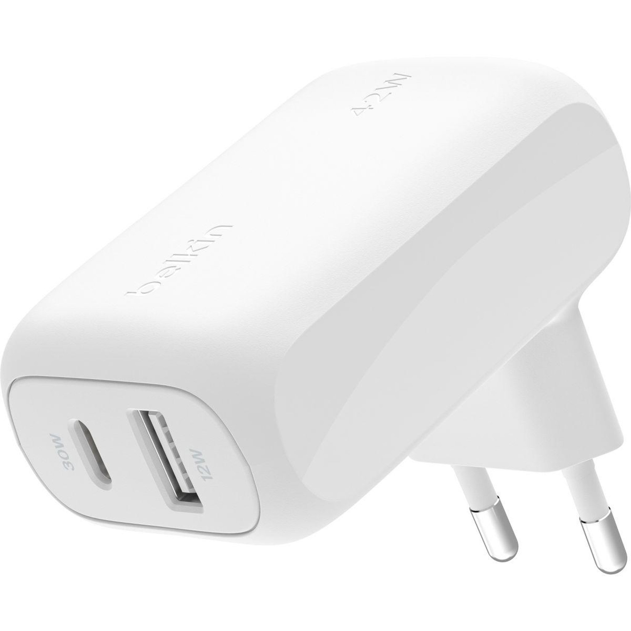 Belkin Chargeur USB-C 30W Power delivery + USB-A 12W
