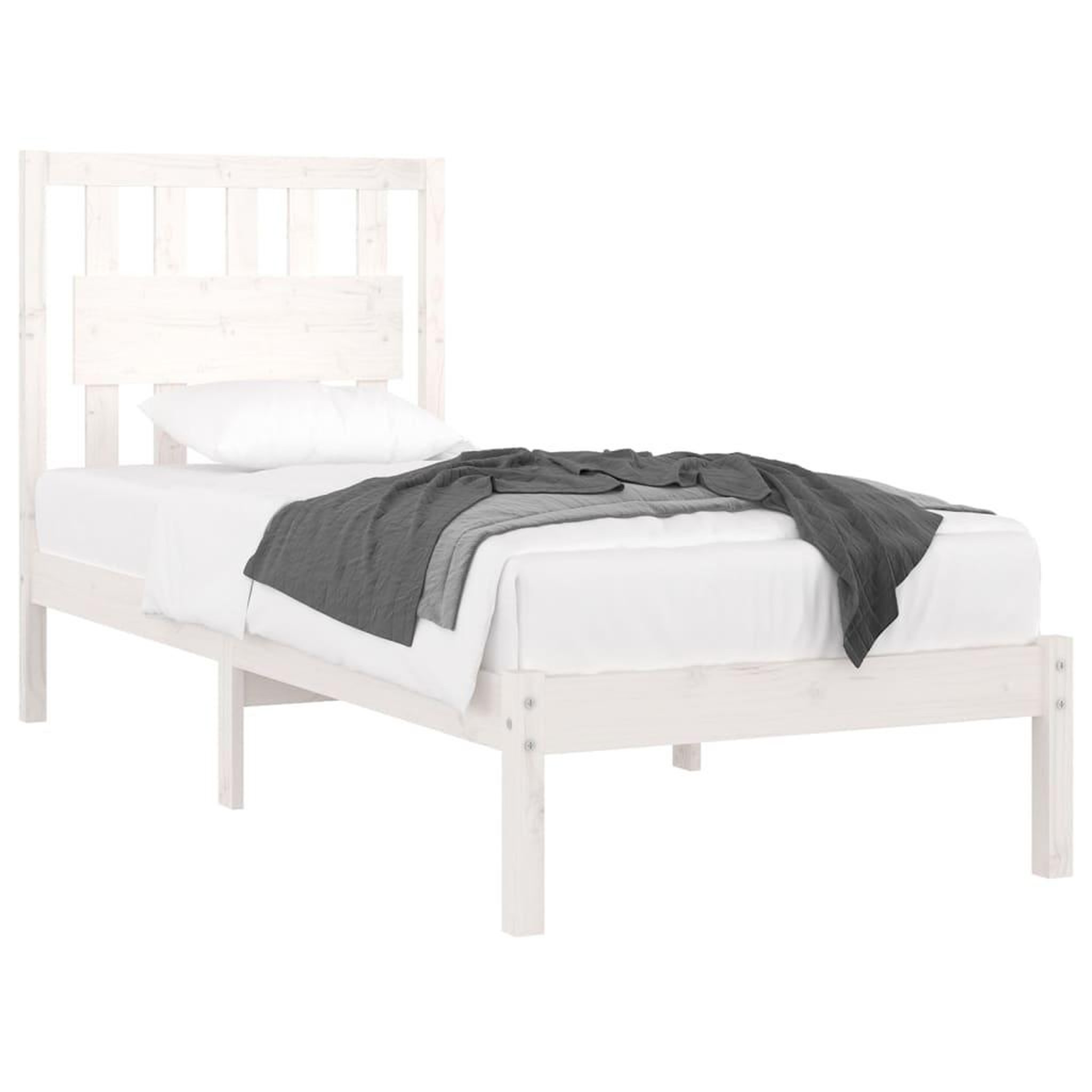 Voir la diapositive 3 : VIDAXL Cadre de lit sans matelas blanc bois massif