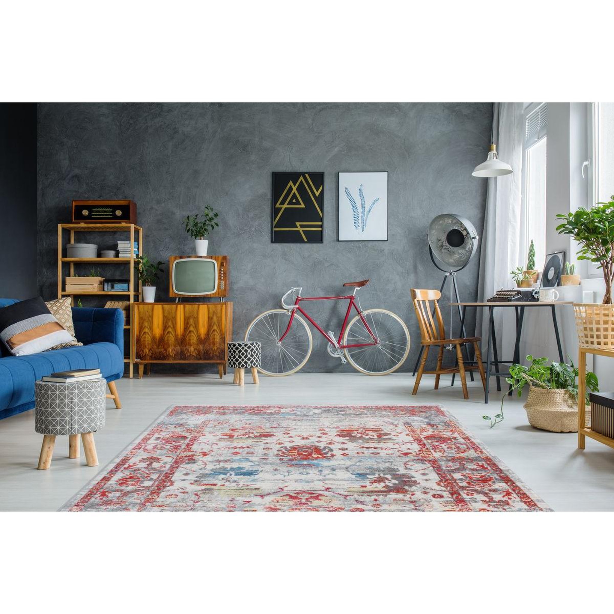 Voir la diapositive 2 : Paris Prix Tapis Imprimé Tufté à la Main  Antigua  Multicolore