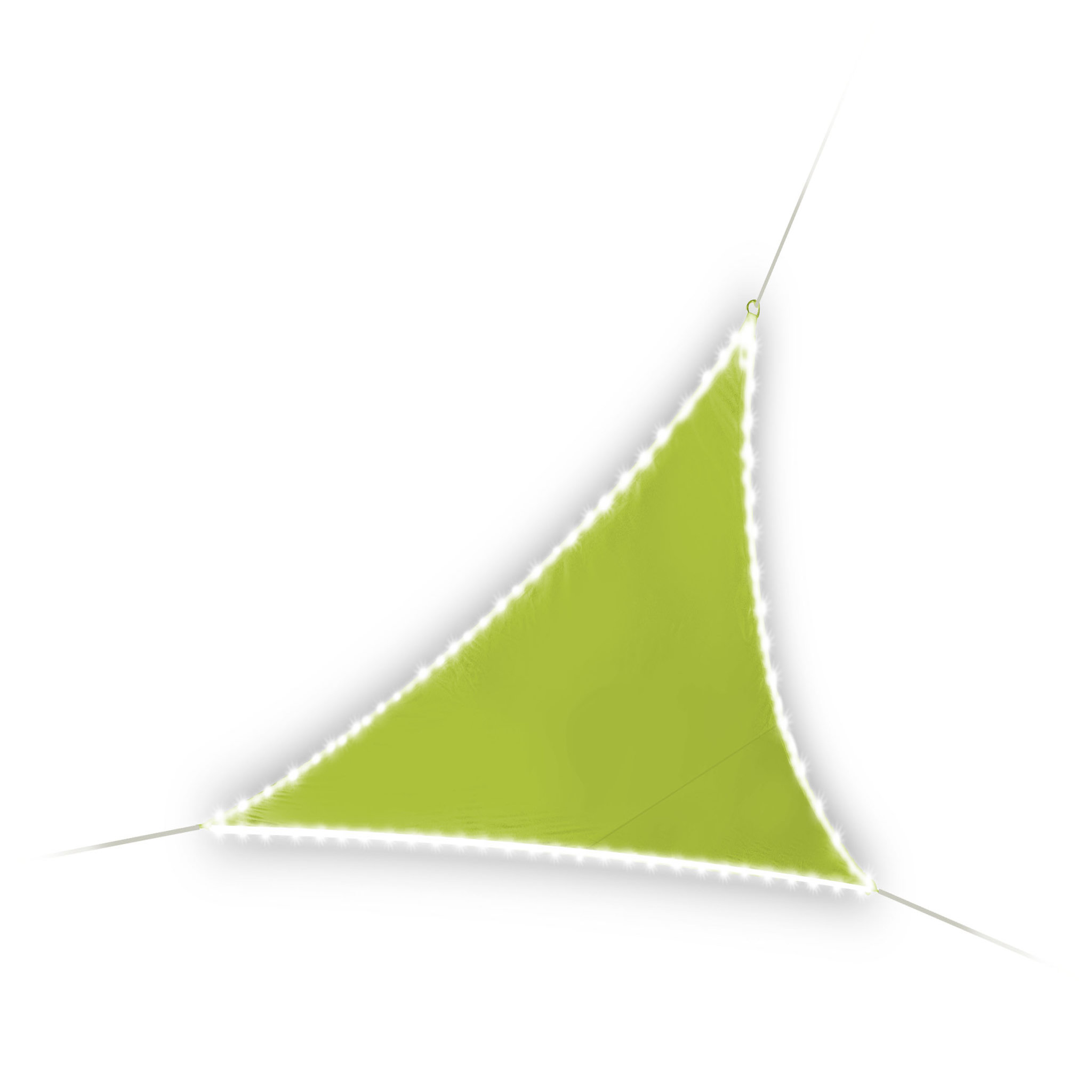 Voir la diapositive 2 : JARDILINE Voile d'ombrage triangulaire 3m60 avec 107 LEDS vert 