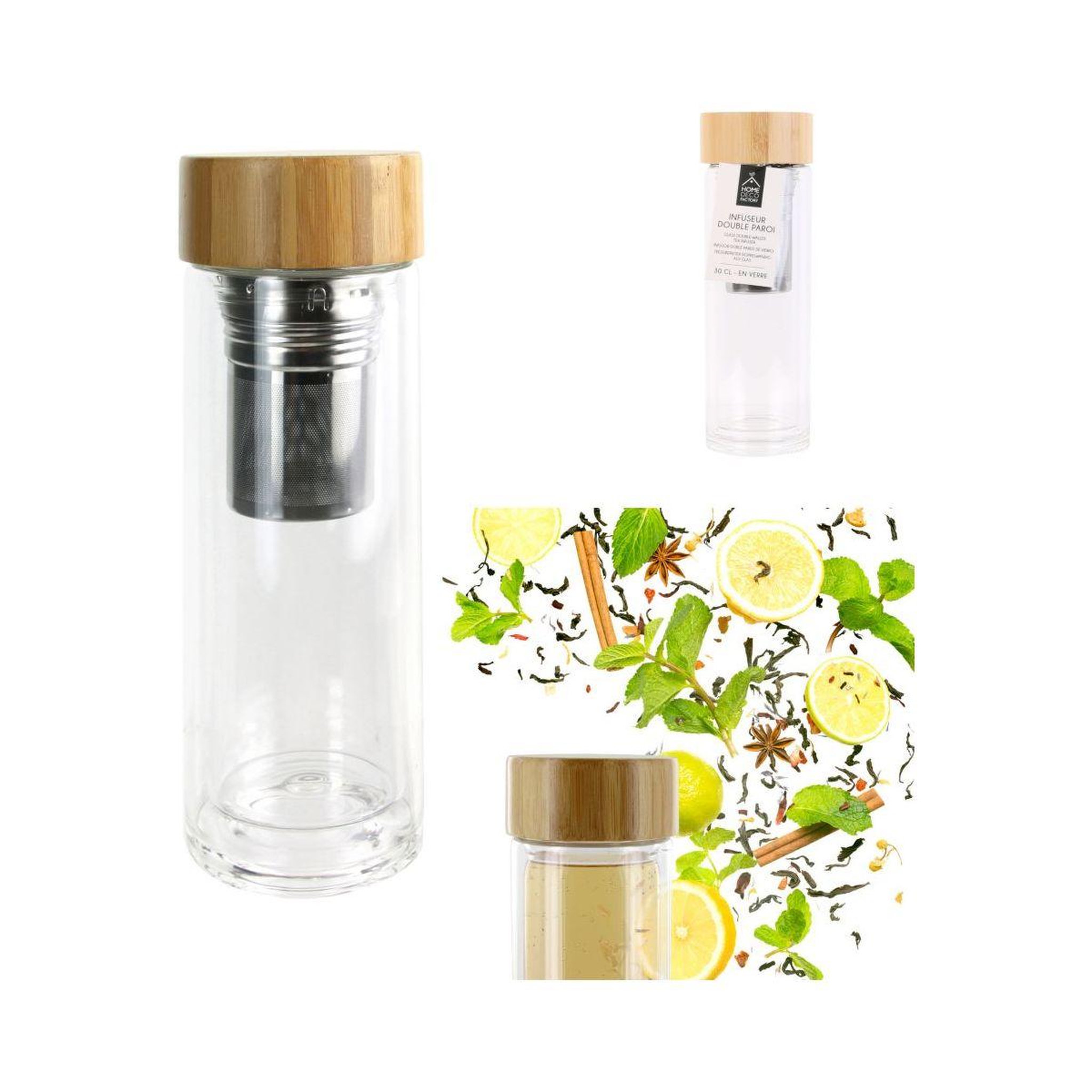 Voir la diapositive 2 : COOK CONCEPT Bouteille de transport double paroi infuseur à thé