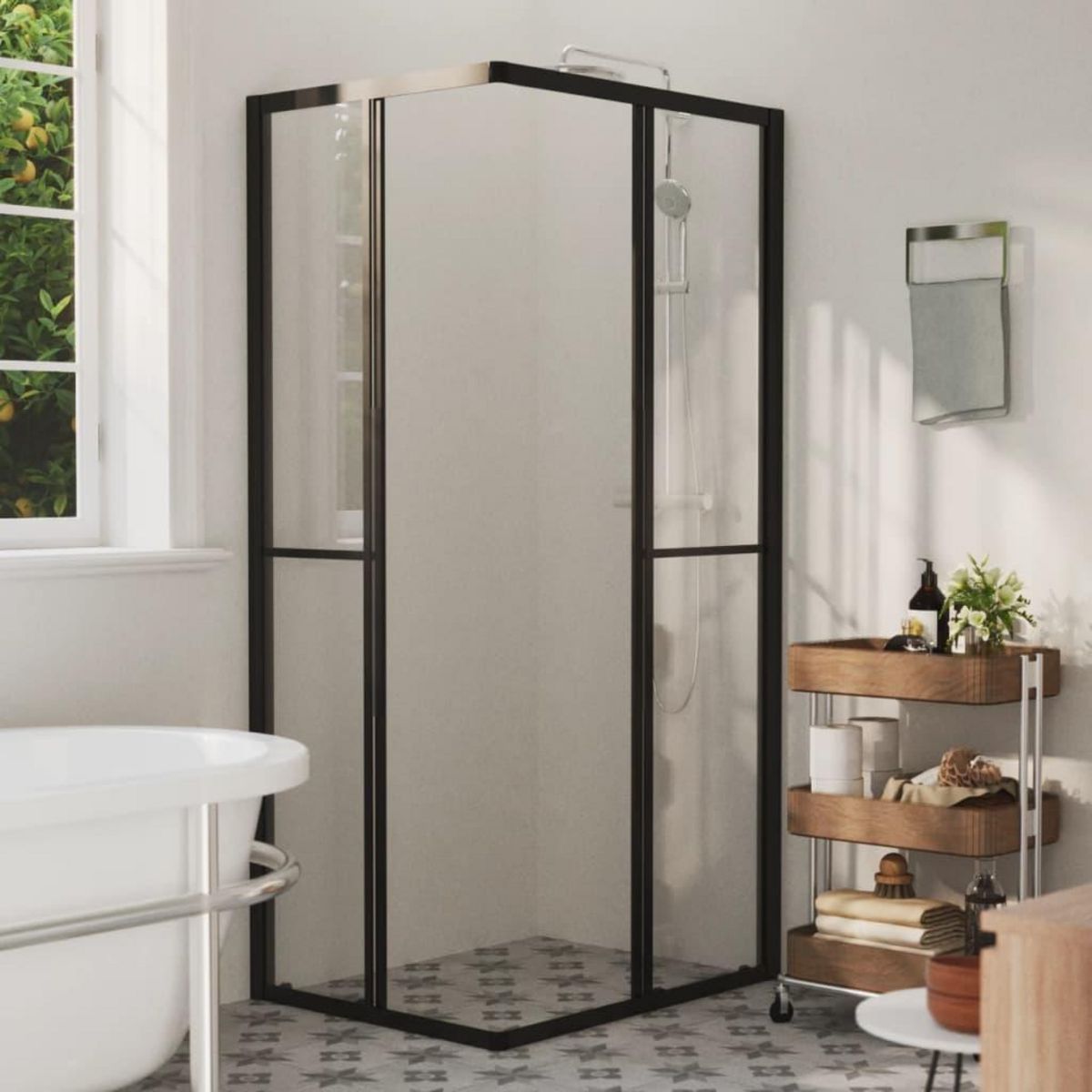 VIDAXL Cabine de douche ESG 90x70x180 cm