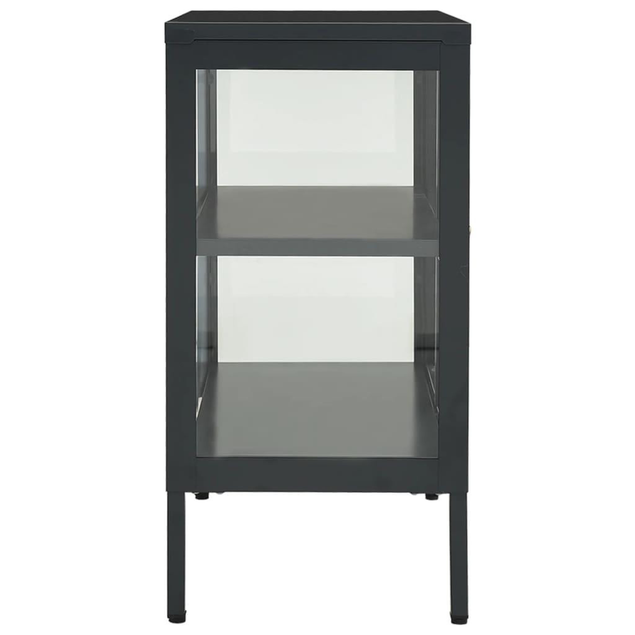 Voir la diapositive 4 : VIDAXL Buffet Anthracite 70x35x70 cm Acier et verre
