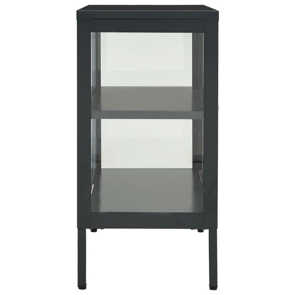 VIDAXL Buffet Anthracite 70x35x70 cm Acier et verre