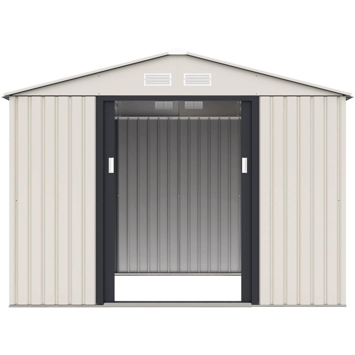 Habitat et Jardin Abri de jardin métal  Nebraska  - 5,29 m2 (4,83 m2 au sol) - Beige