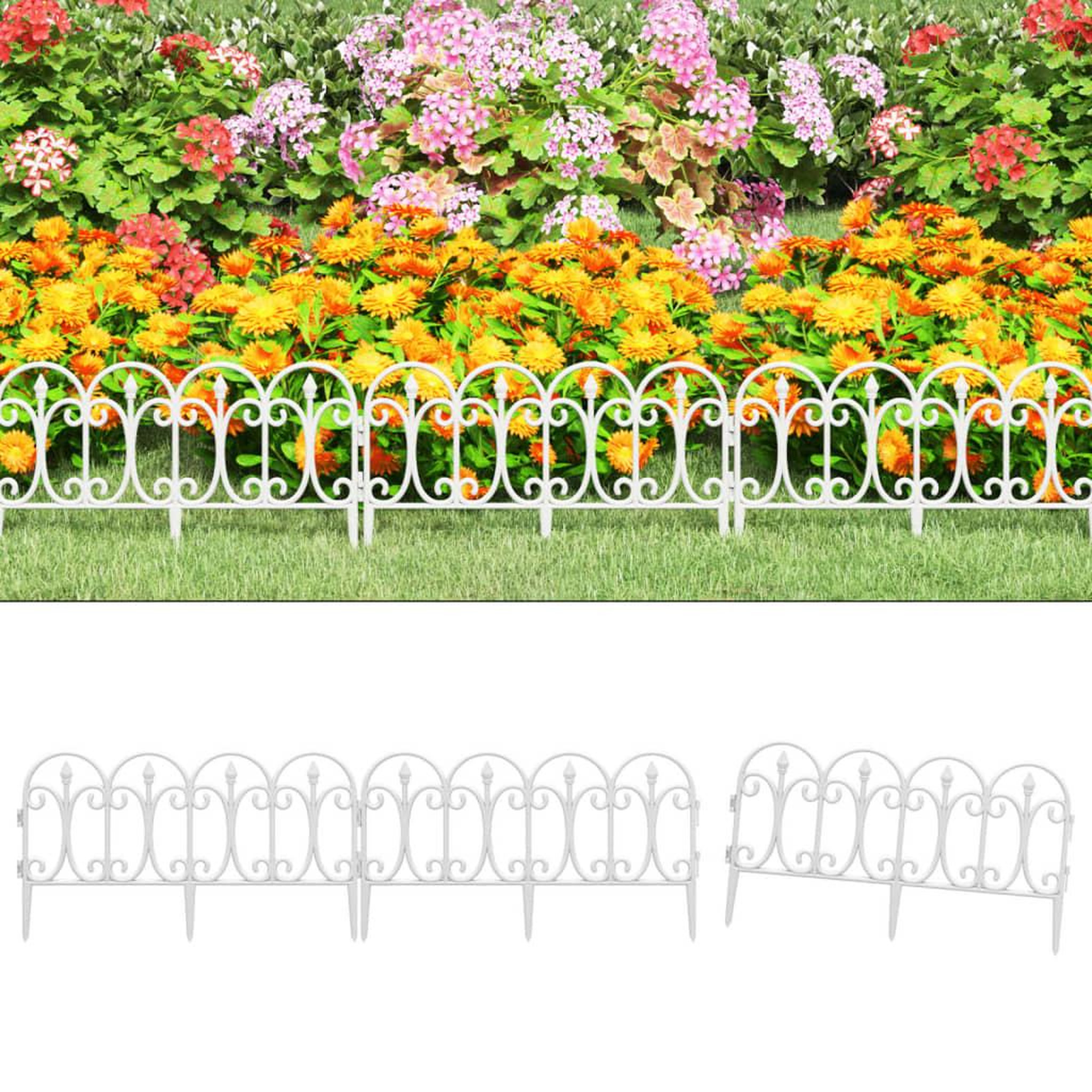 VIDAXL Bordures de pelouse 17 pcs Blanc 10 m PP