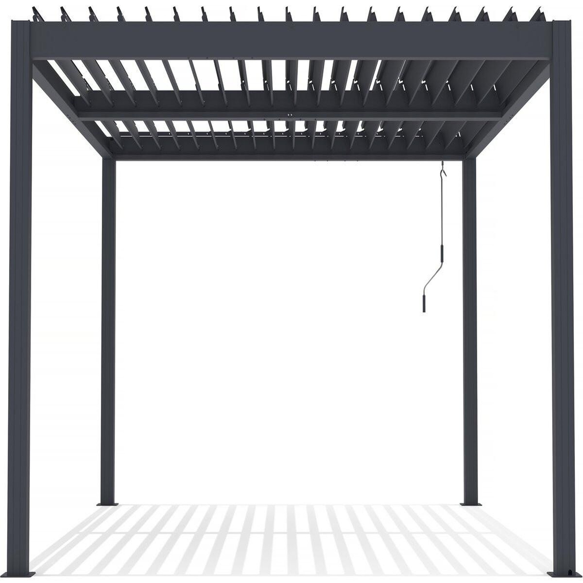 Habitat et Jardin Pergola bioclimatique avec led  windsor premium  en aluminium 3 x 4 - gris