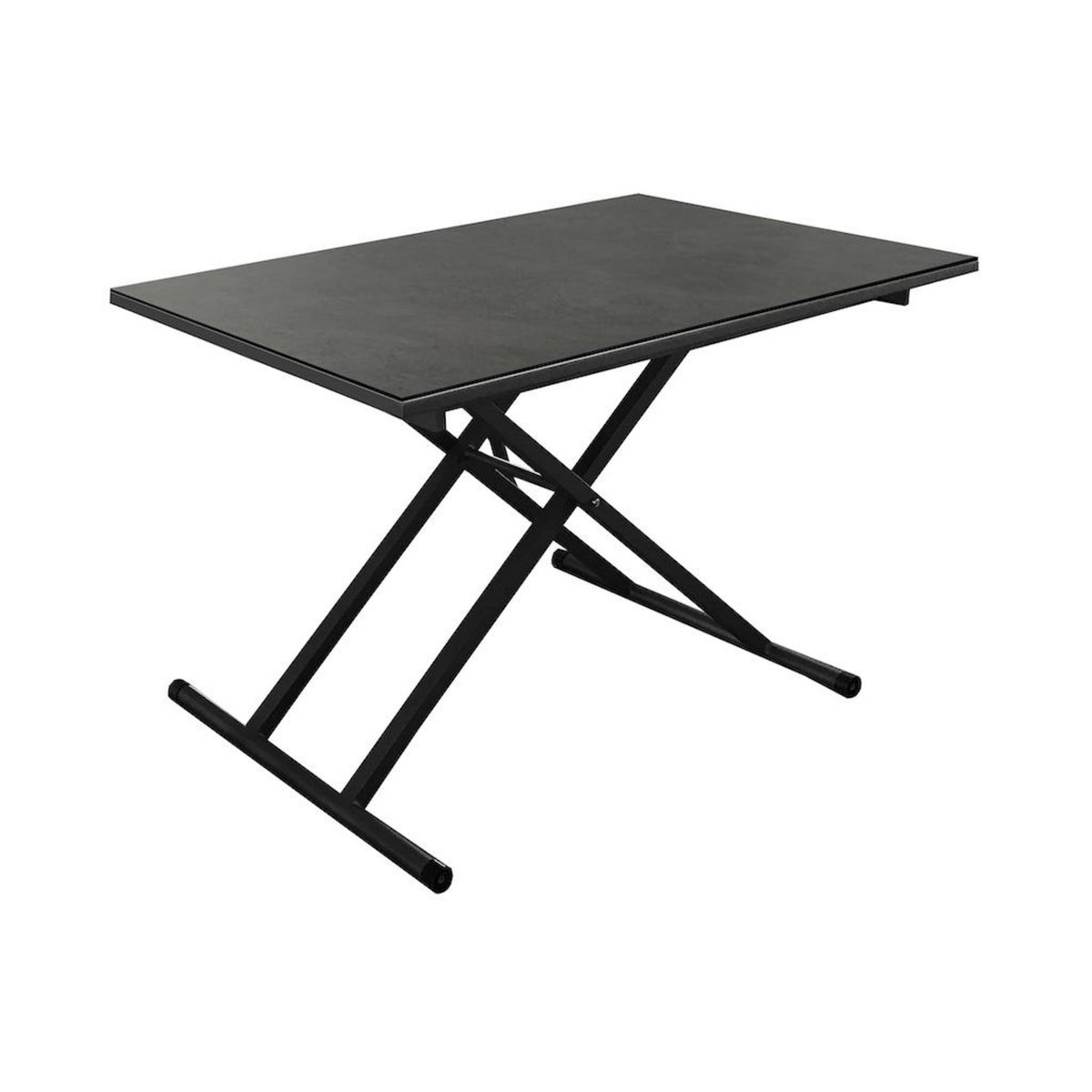 Proloisirs Table élévatrice - PUMP - Aluminium époxy graphite - Plateau céramique - 120 x 75 cm