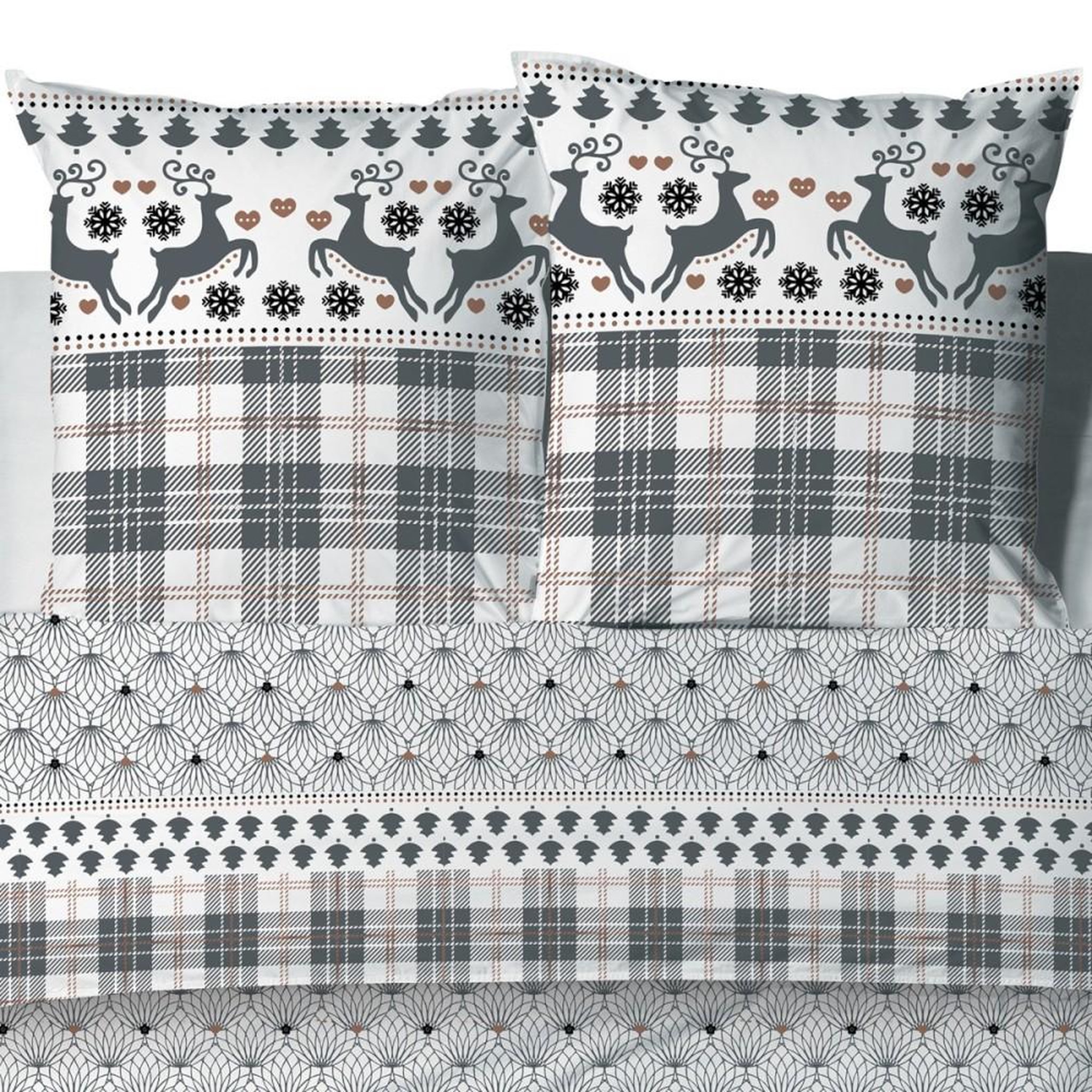 Voir la diapositive 2 : ATELIER DU COTON Housse de couette 240x220 AFLAK + 2 taies coton 57 fils