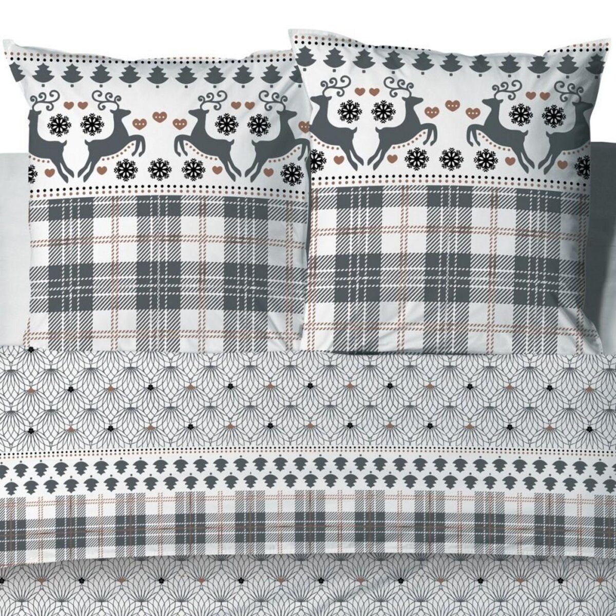 ATELIER DU COTON Housse de couette 240x220 AFLAK + 2 taies coton 57 fils