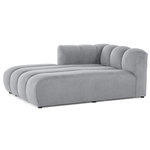 LISA DESIGN Debbie - module d'assise méridienne gauche en tissu texturé. Coloris disponibles : Beige, Vert, Marron, Rose, Bleu, Gris, Noir, Orange