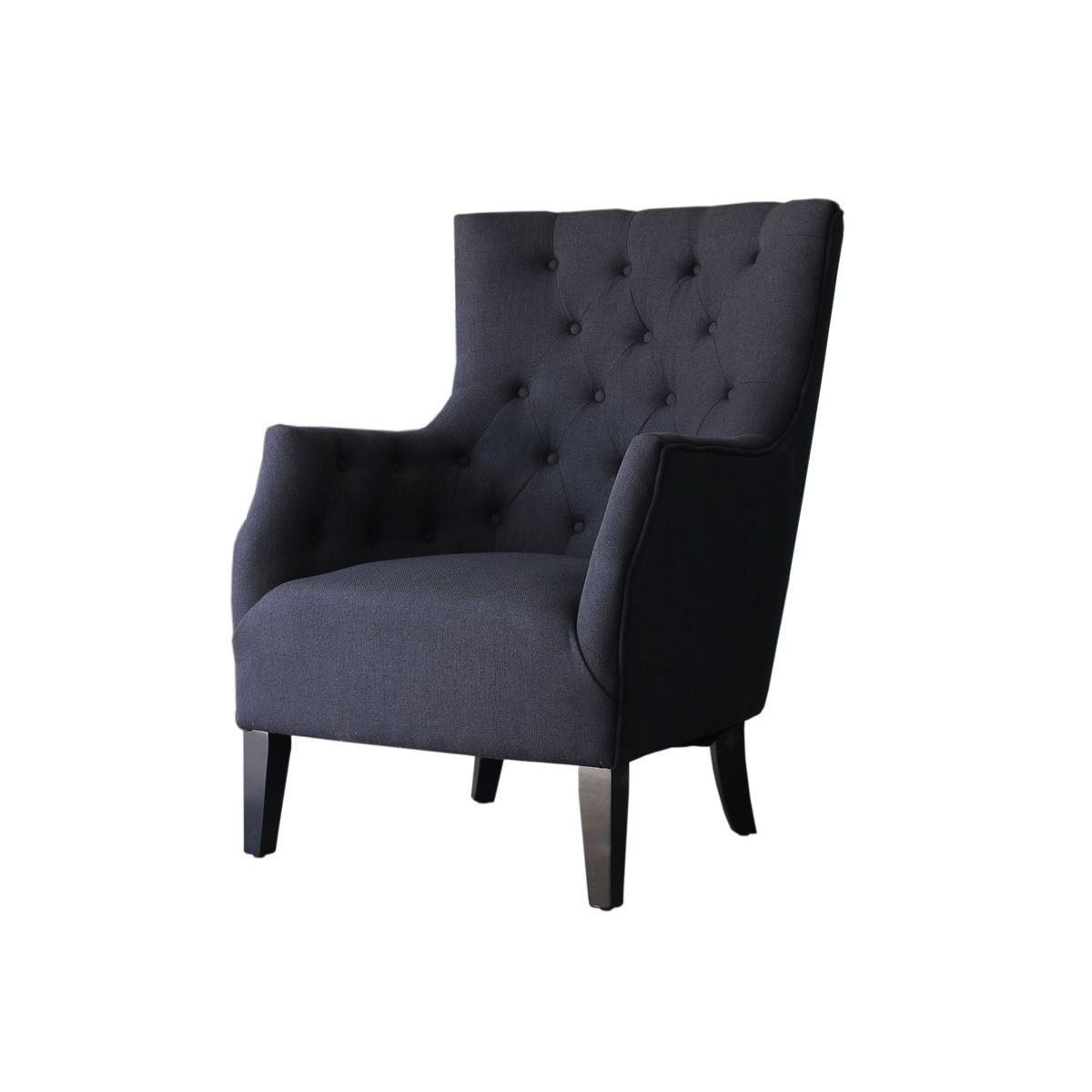 Habitat et Jardin Fauteuil Scandinave Tissu  Duchesse  - 76 x 83 x 100,5 cm - Noir