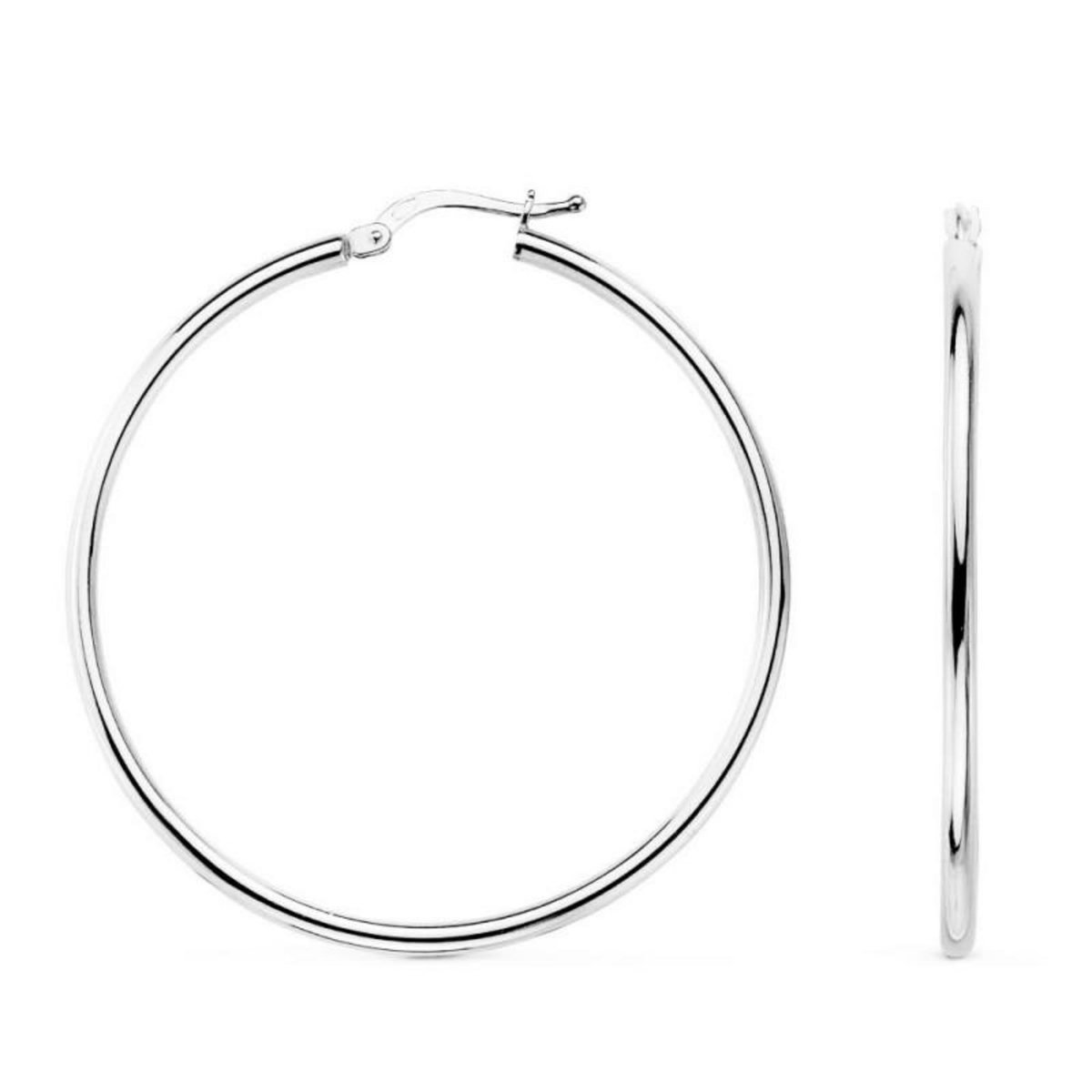 L'ATELIER D'AZUR Boucles d'Oreilles Or Blanc - Créoles Femme