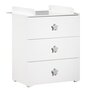Voir la diapositive 1 : BABY PRICE Commode à langer 3 tiroirs NEW BASIC Boutons Etoile Gris