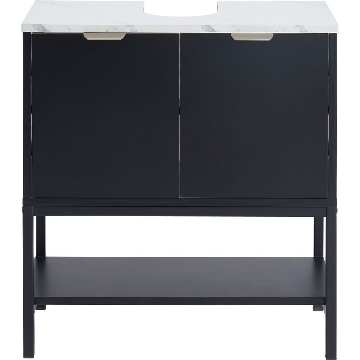 Meuble de salle de bain sous-vasque 2 portes et 1 étagère L60cm OLHAO