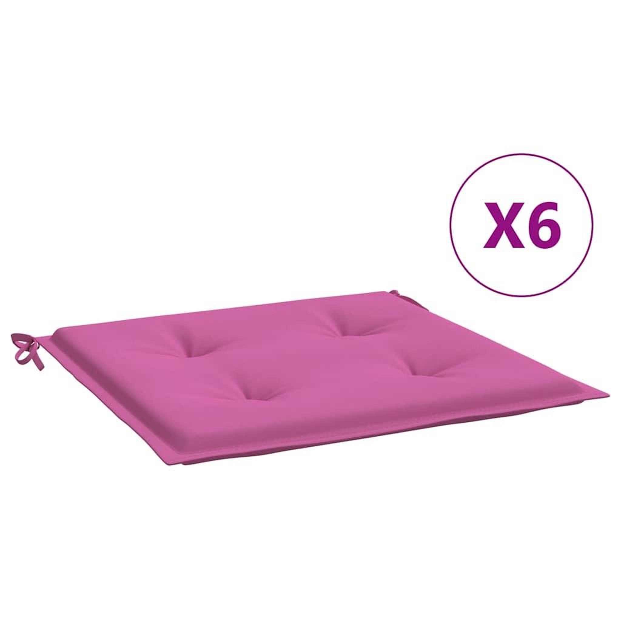 Voir la diapositive 2 : VIDAXL Coussins de chaise de jardin lot de 6 rose 50x50x3 cm tissu