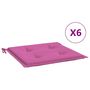 Voir la diapositive 2 : VIDAXL Coussins de chaise de jardin lot de 6 rose 50x50x3 cm tissu