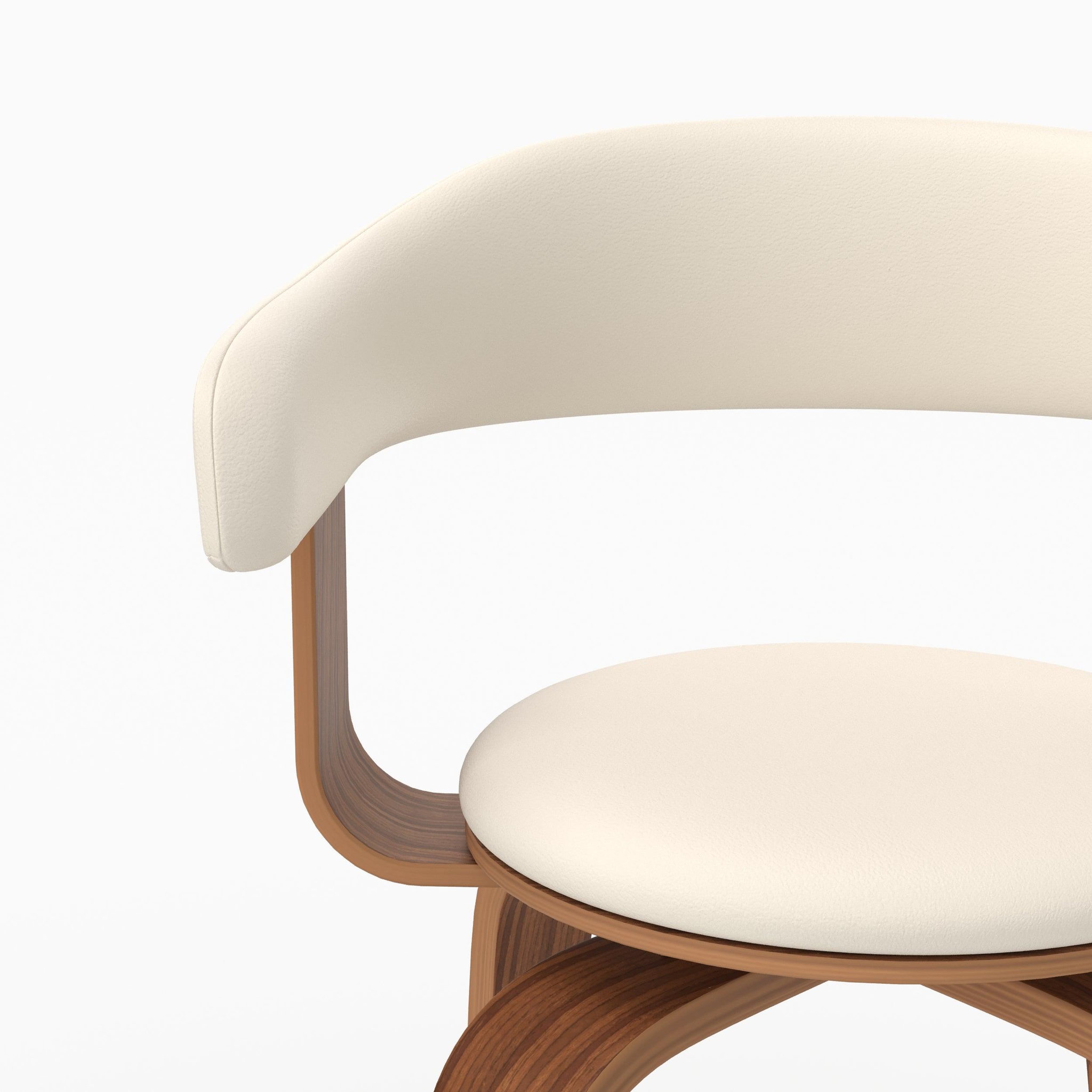 Voir la diapositive 2 : MAISON PAVANE Chaise avec accoudoirs en cuir synthétique blanc-harold
