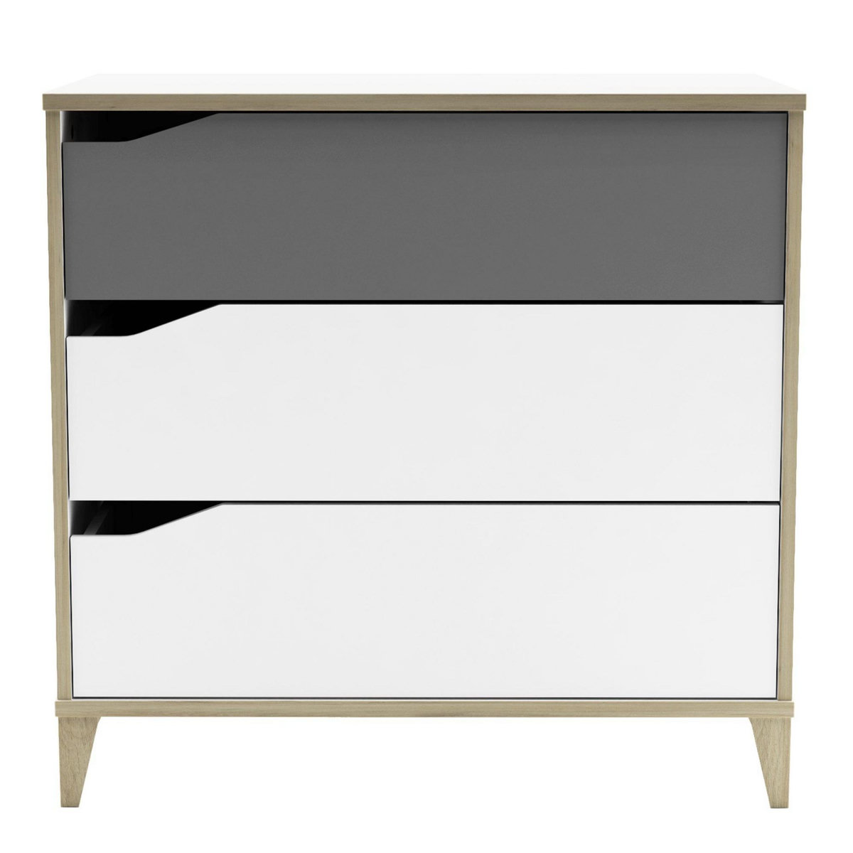 Demeyere Commode 2 + 1 tiroirs - GENIUS - Blanc et Gris - 78,3 x 42,6 x 75,9 cm - DEMEYERE