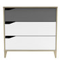 Voir la diapositive 2 : Demeyere Commode 2 + 1 tiroirs - GENIUS - Blanc et Gris - 78,3 x 42,6 x 75,9 cm - DEMEYERE