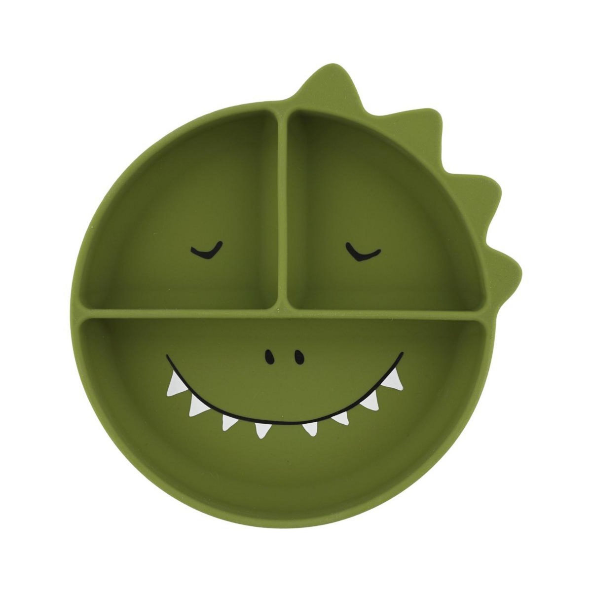 Trixie Assiette avec ventouse en silicone et compartiments - Mr. Dino