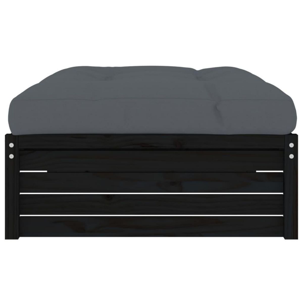 VIDAXL Repose-pied de jardin 120x80 cm noir bois de pin massif