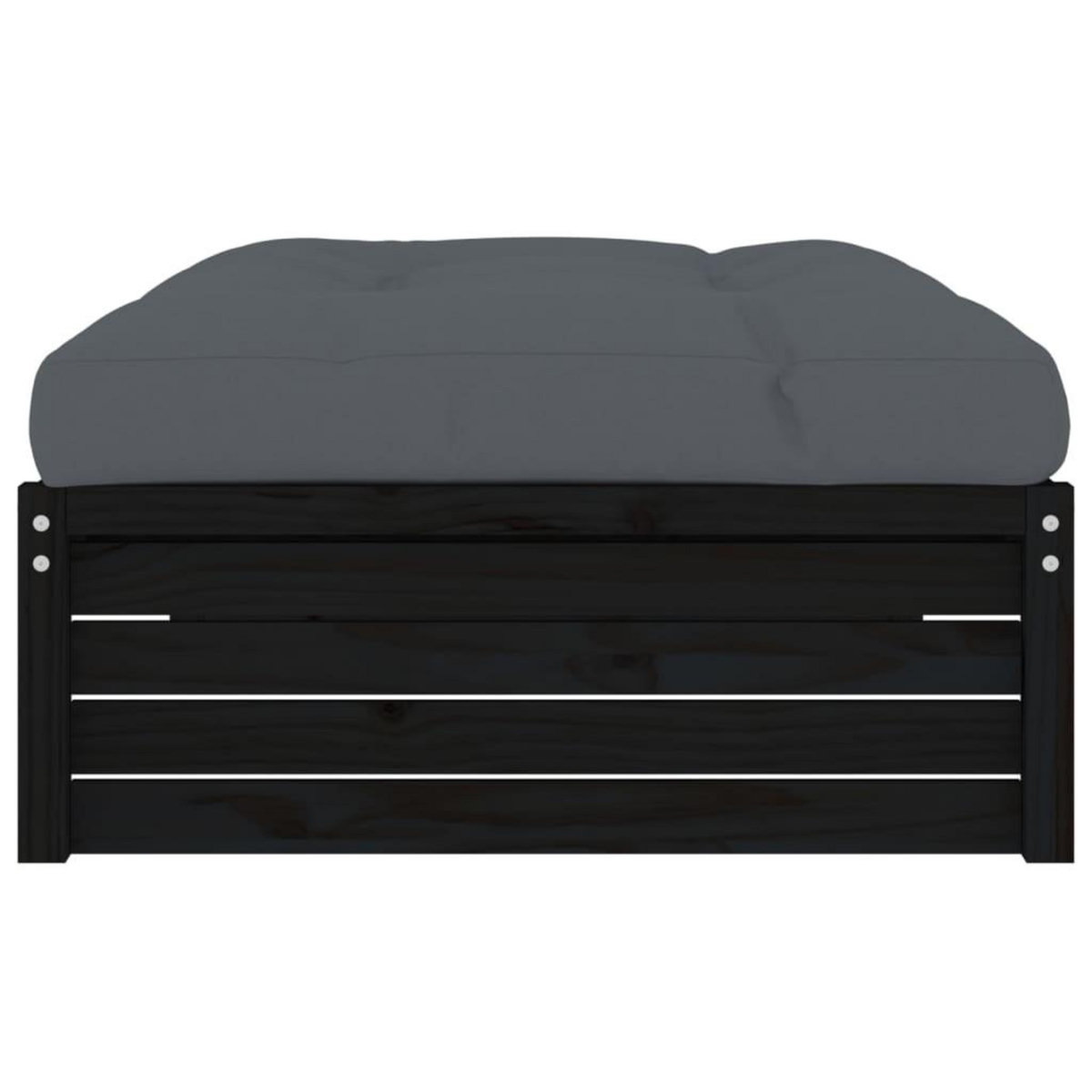 VIDAXL Repose-pied de jardin 120x80 cm noir bois de pin massif