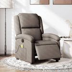 VIDAXL Fauteuil de massage inclinable electrique Taupe Tissu