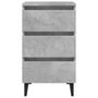 Voir la diapositive 5 : VIDAXL Table de chevet avec pieds en metal gris beton 40x35x69 cm