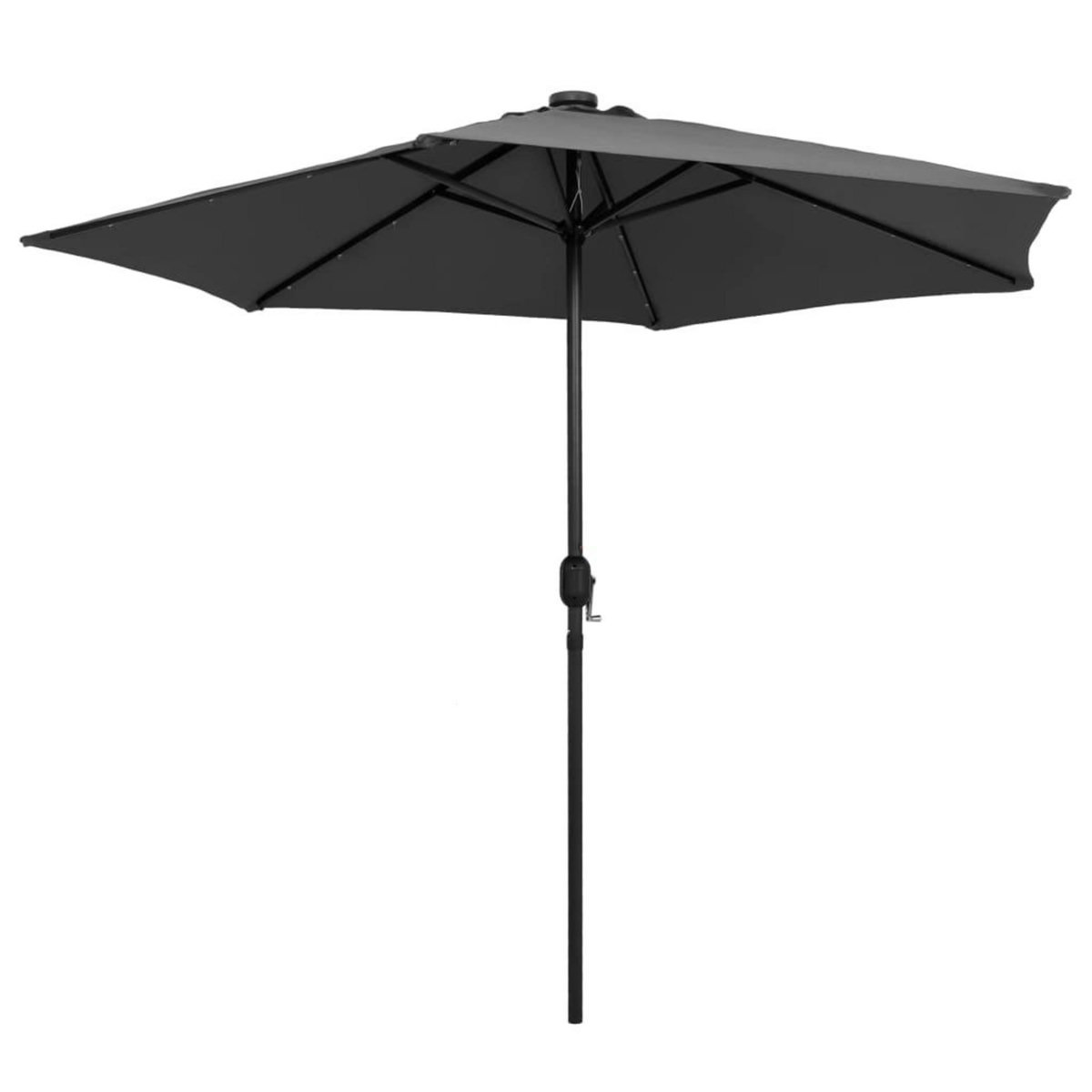 VIDAXL Parasol de jardin et lumieres LED mat en aluminium anthracite