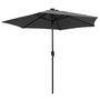 Voir la diapositive 3 : VIDAXL Parasol de jardin et lumieres LED mat en aluminium anthracite