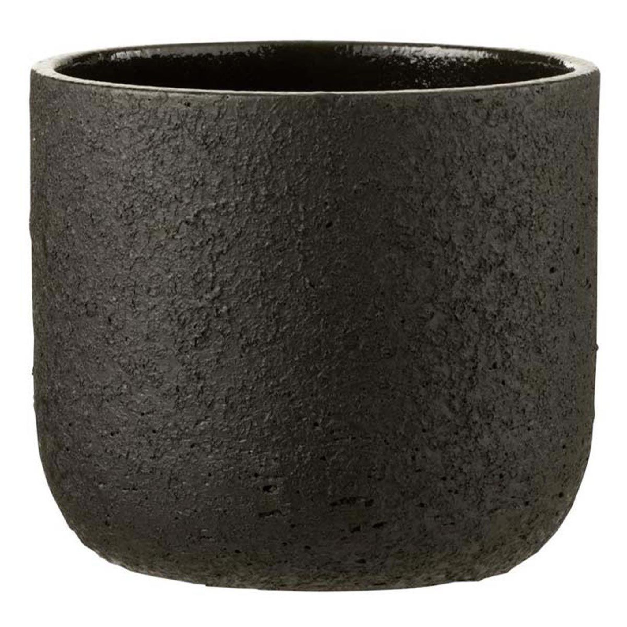 J-LINE Cache-pot design  rugueux  25cm noir