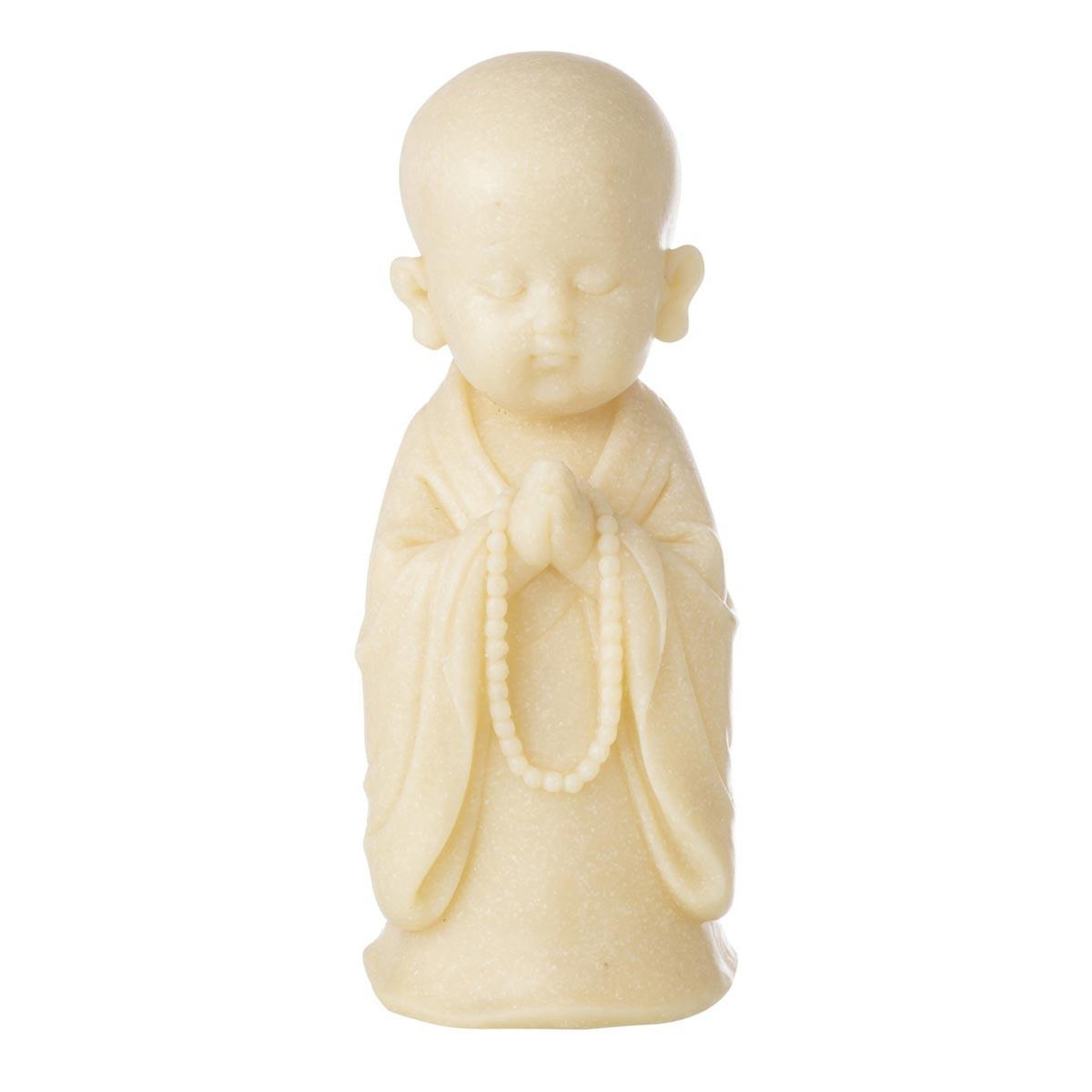 J-LINE Statuette déco moine priant  bodhi  32cm jaune