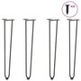 Voir la diapositive 1 : VIDAXL Pieds de table en forme d'epingle a cheveux 4 pcs anthracite