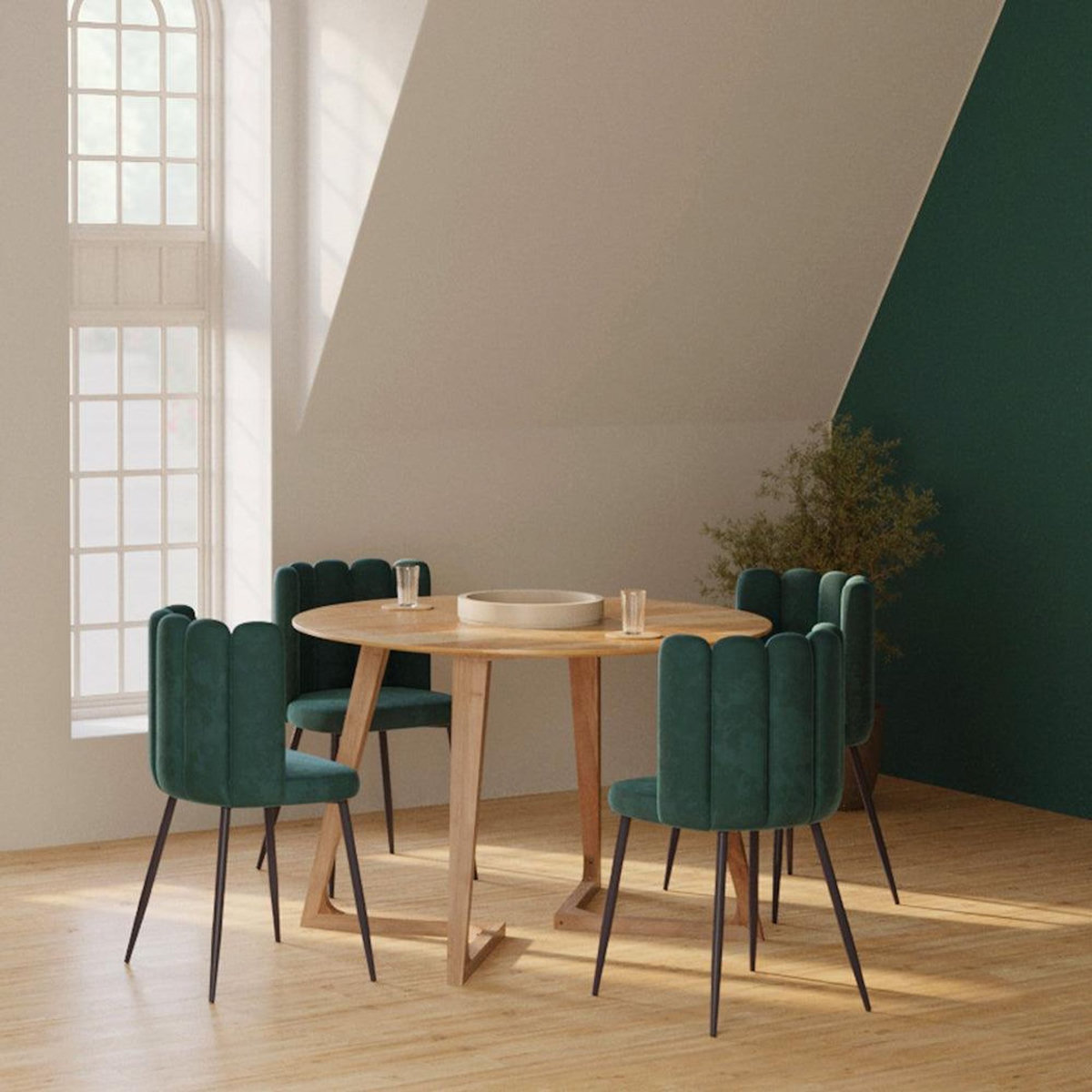 Rendez vous déco Table ronde 4 personnes en bois d'acacia D115 cm-Iguana