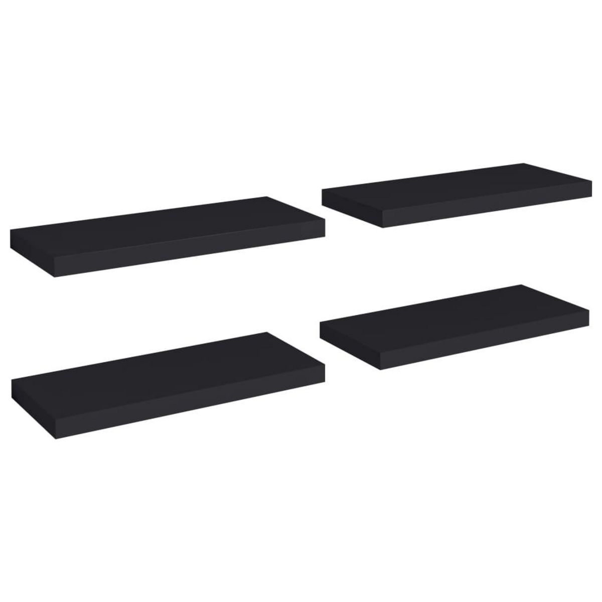 VIDAXL Etageres murales flottantes 4 pcs noir 60x23,5x3,8 cm MDF