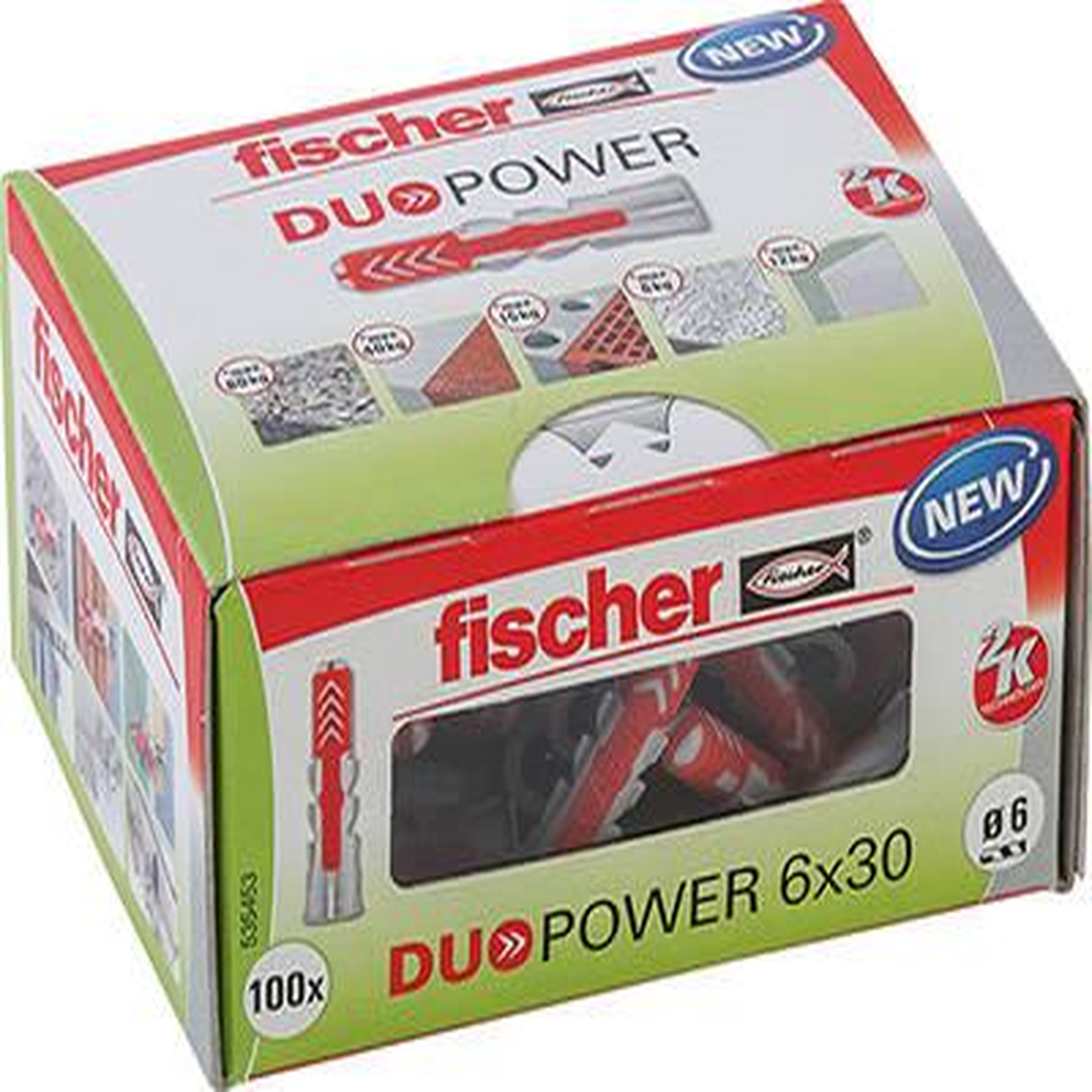 Fischer Boîte de 100 Chevilles DUOPOWER 6x30 DIY
