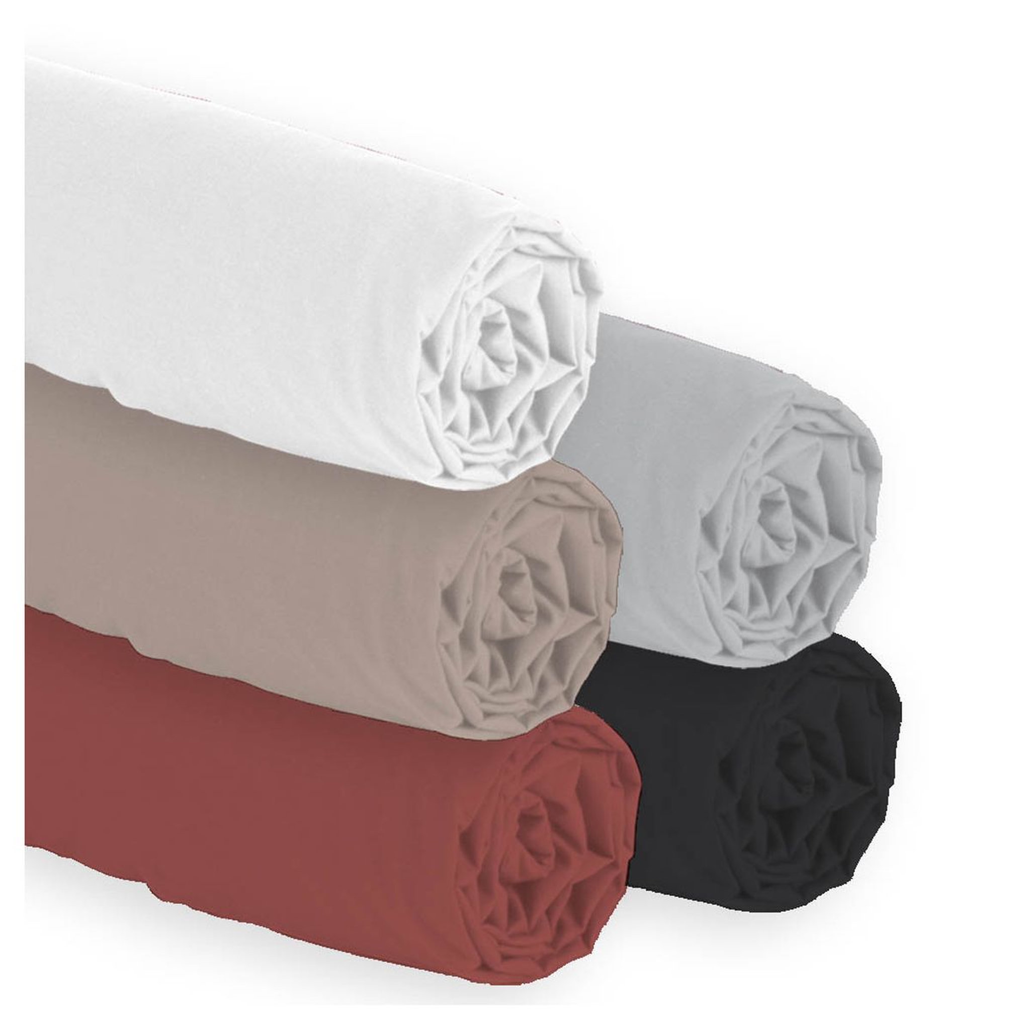 Voir la diapositive 1 : Drap housse uni en polycoton 47 fils