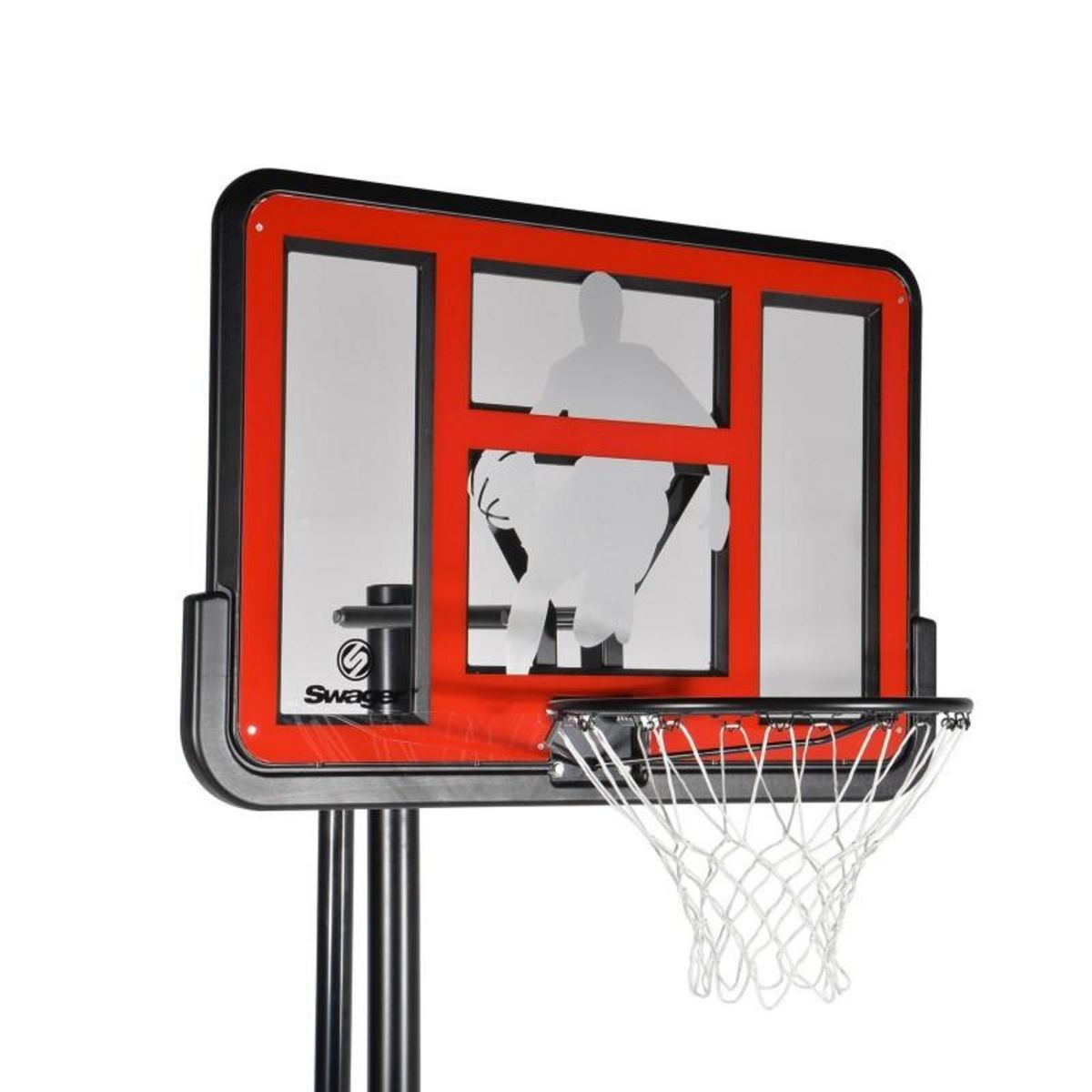 SWAGER Panier de Basketball sur Pied Mobile  King Deluxe  Hauteur Réglable de 2,30m à 3,05m