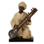 Paris Prix Statue Déco en Résine  Indien Musique  24cm Beige