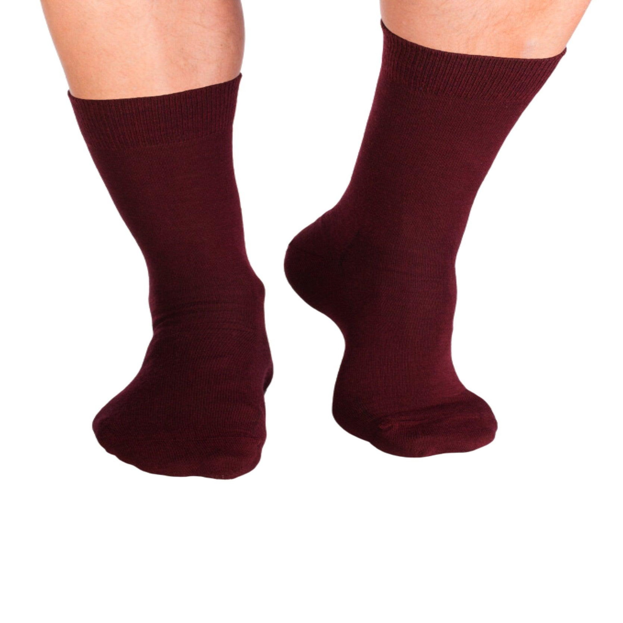 Voir la diapositive 2 : PIRIN HILL Chaussettes laine mérinos & coton bordeaux