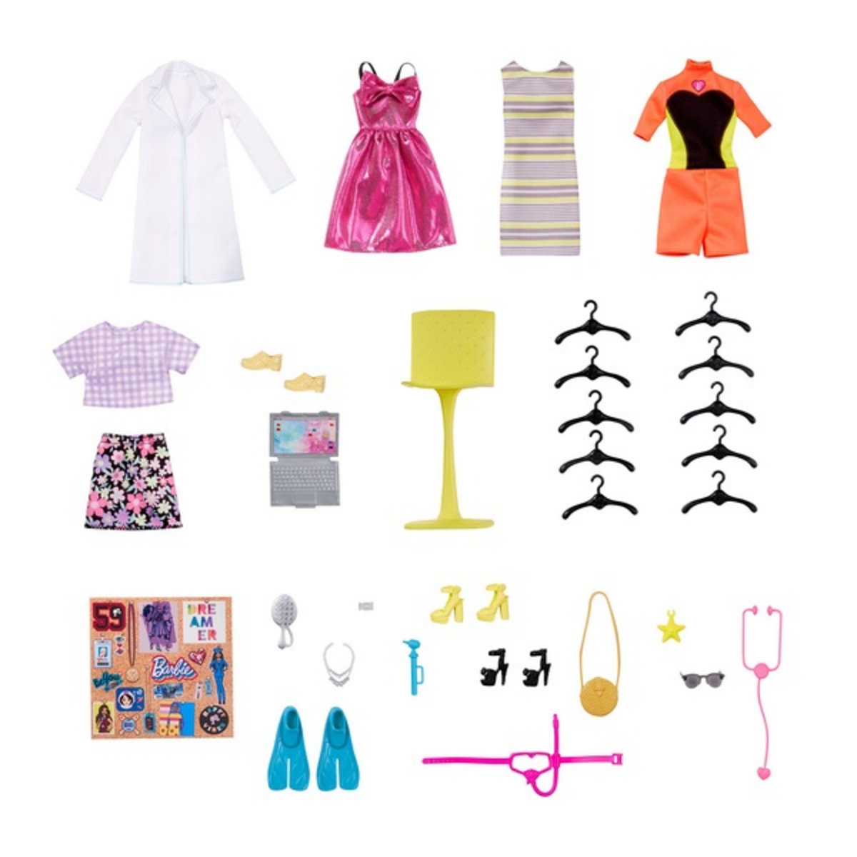 BARBIE Dressing avec poupée Barbie et accessoires