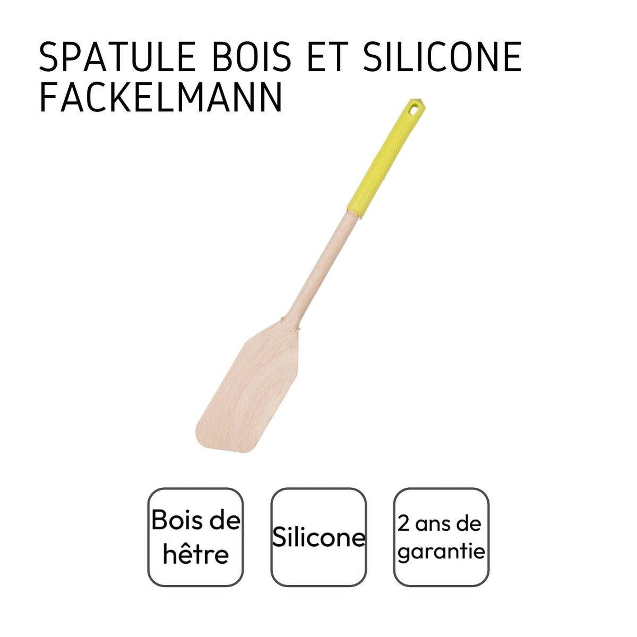 Voir la diapositive 4 : Fackelmann Set de 2 ustensiles de cuisine spatule en bois et silicone fackelmann boisselerie