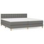 Voir la diapositive 2 : VIDAXL Sommier a lattes de lit avec matelas Gris fonce 200x200cm Tissu