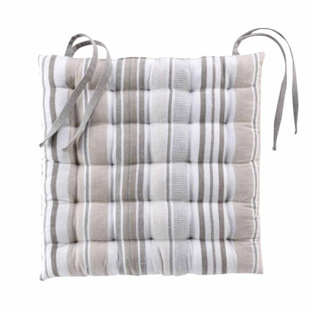 Paris Prix Galette de Chaise Matelassée  Melina  40x40cm Gris