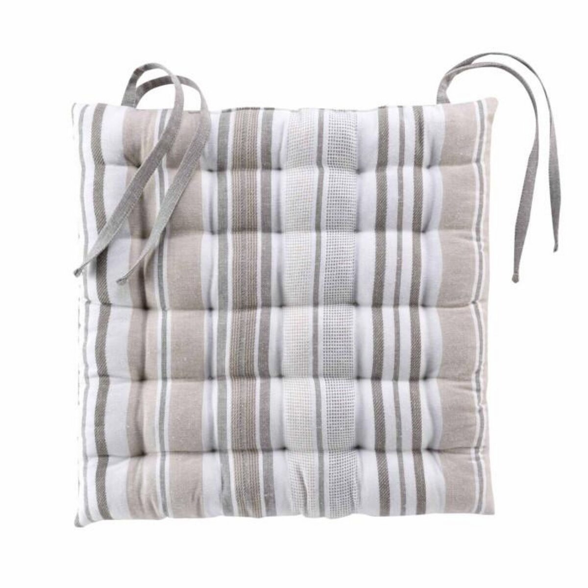 Paris Prix Galette de Chaise Matelassée  Melina  40x40cm Gris