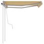 Voir la diapositive 4 : VIDAXL Auvent manuel retractable avec poteaux 3x2,5 m Jaune et blanc