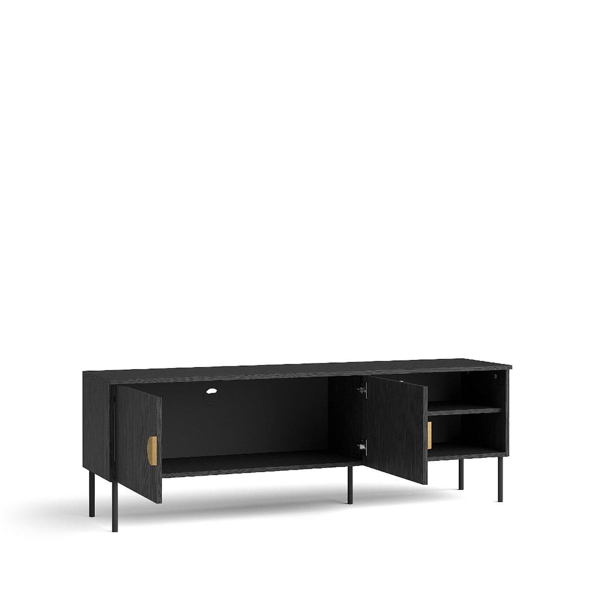 Voir la diapositive 3 : JLC KREATION Meuble tv moderne noir et or 160cm dimitri